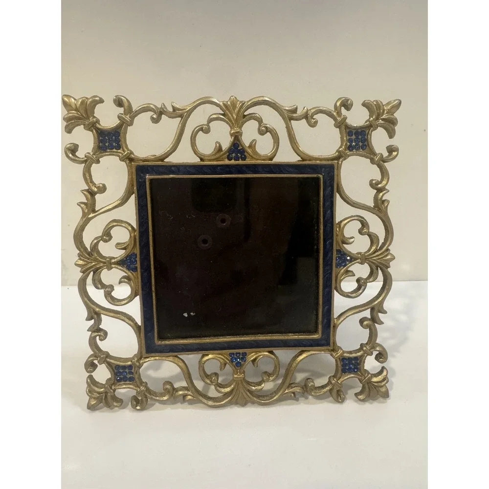 Frame Gold & Blue Sparkle Photo Picture Frame